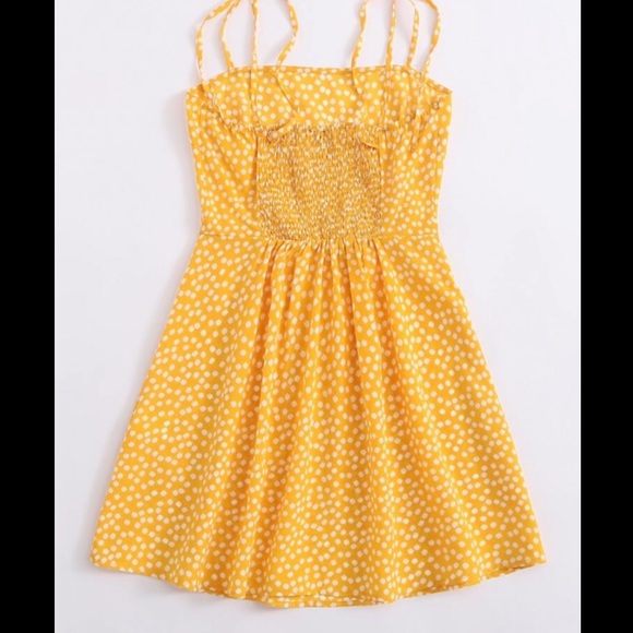 Yellow and white printed mini dress - Picture 2 of 3